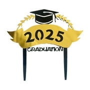 WEIXF 2025 Graduation Season Acrylic Cake Card Happy Graduation Cake Decoration Party Supplies V Cake Topper Sweet Sixteen Topper Cakes Birthday Figurines Cake Topper Sweet 16 Rose Decorations